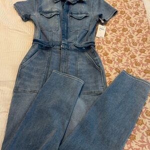 Good American Light Blue Denim Jumpsuit